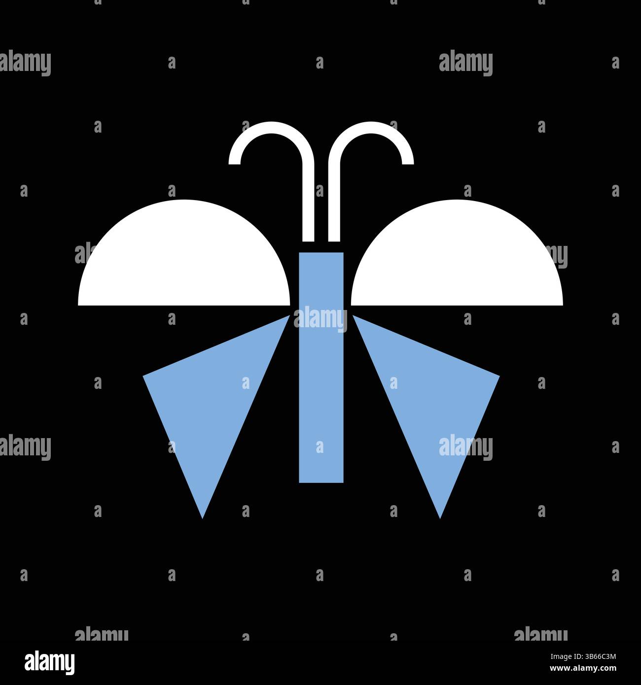 Illustration vectorielle de papillon géométrique | Silhouette d'animal polygonal Art en noir Illustration de Vecteur