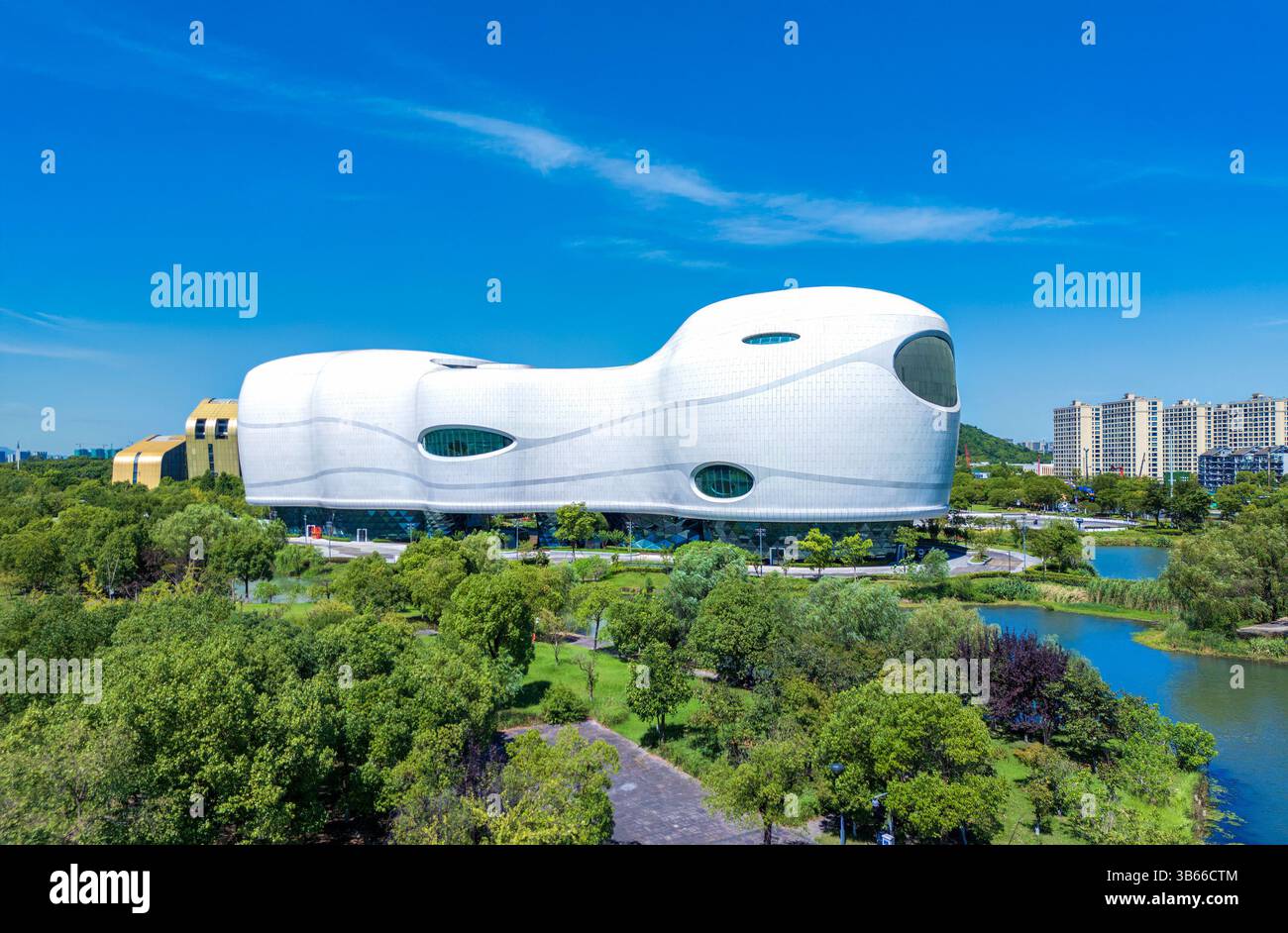 Environnement urbain de Baimahu animation Plaza, Hangzhou, Chine Banque D'Images