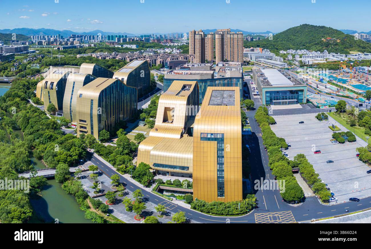 Environnement urbain de Baimahu animation Plaza, Hangzhou, Chine Banque D'Images