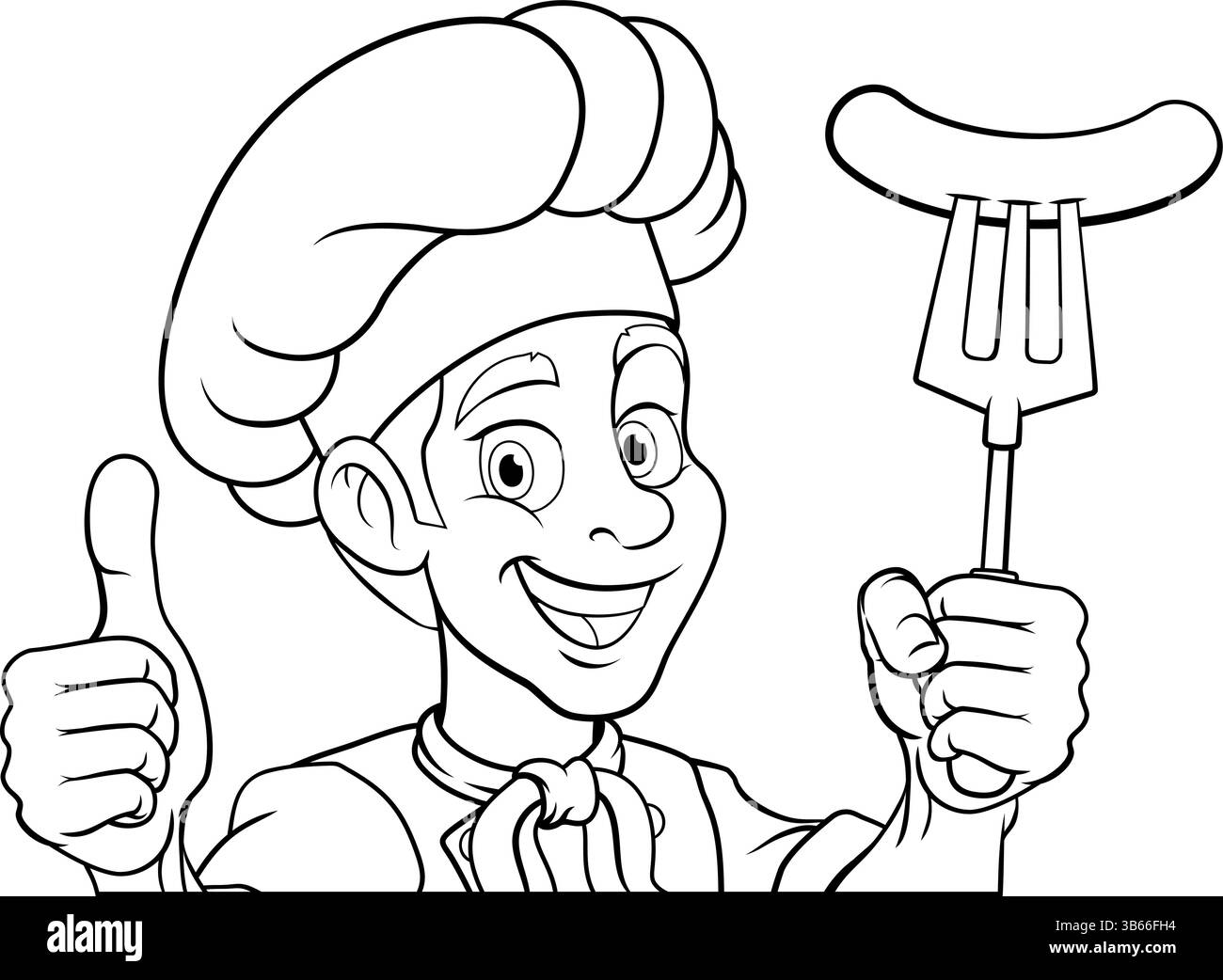 Chef nouveau 2024 A13 bw-152 Illustration de Vecteur