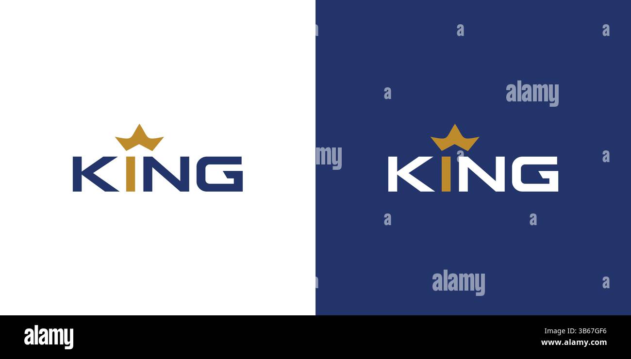 Le design du logo King est unique moderne et professionnel Illustration de Vecteur