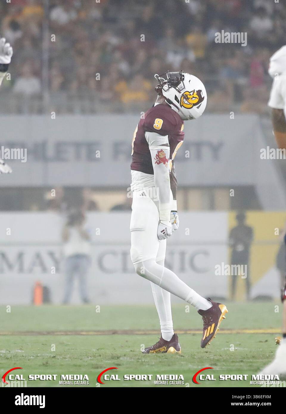16 septembre 2023 : lors d'un match de football NCAA entre l'Université d'État de Fresno et l'Université d'État de l'Arizona au Mountain America Stadium de Tempe, Arizona. ..Michael Cazares/CSM. (Image crédit : Banque D'Images