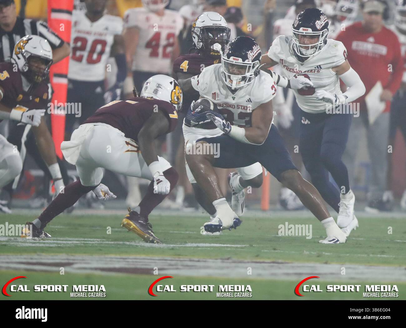 16 septembre 2023 : lors d'un match de football NCAA entre l'Université d'État de Fresno et l'Université d'État de l'Arizona au Mountain America Stadium de Tempe, Arizona. ..Michael Cazares/CSM. (Image crédit : Banque D'Images