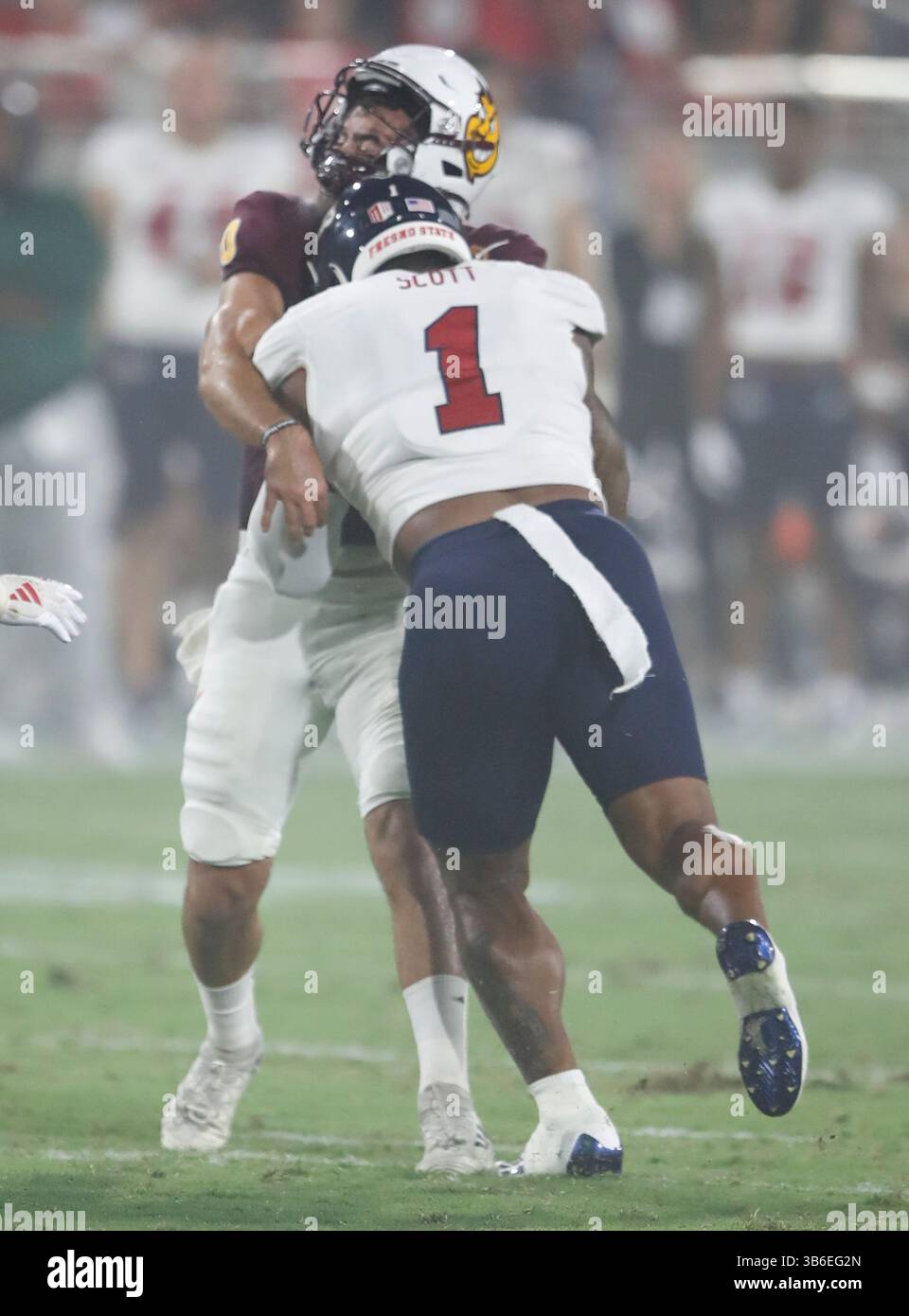 16 septembre 2023 : lors d'un match de football NCAA entre l'Université d'État de Fresno et l'Université d'État de l'Arizona au Mountain America Stadium de Tempe, Arizona. ..Michael Cazares/CSM. (Image crédit : Banque D'Images