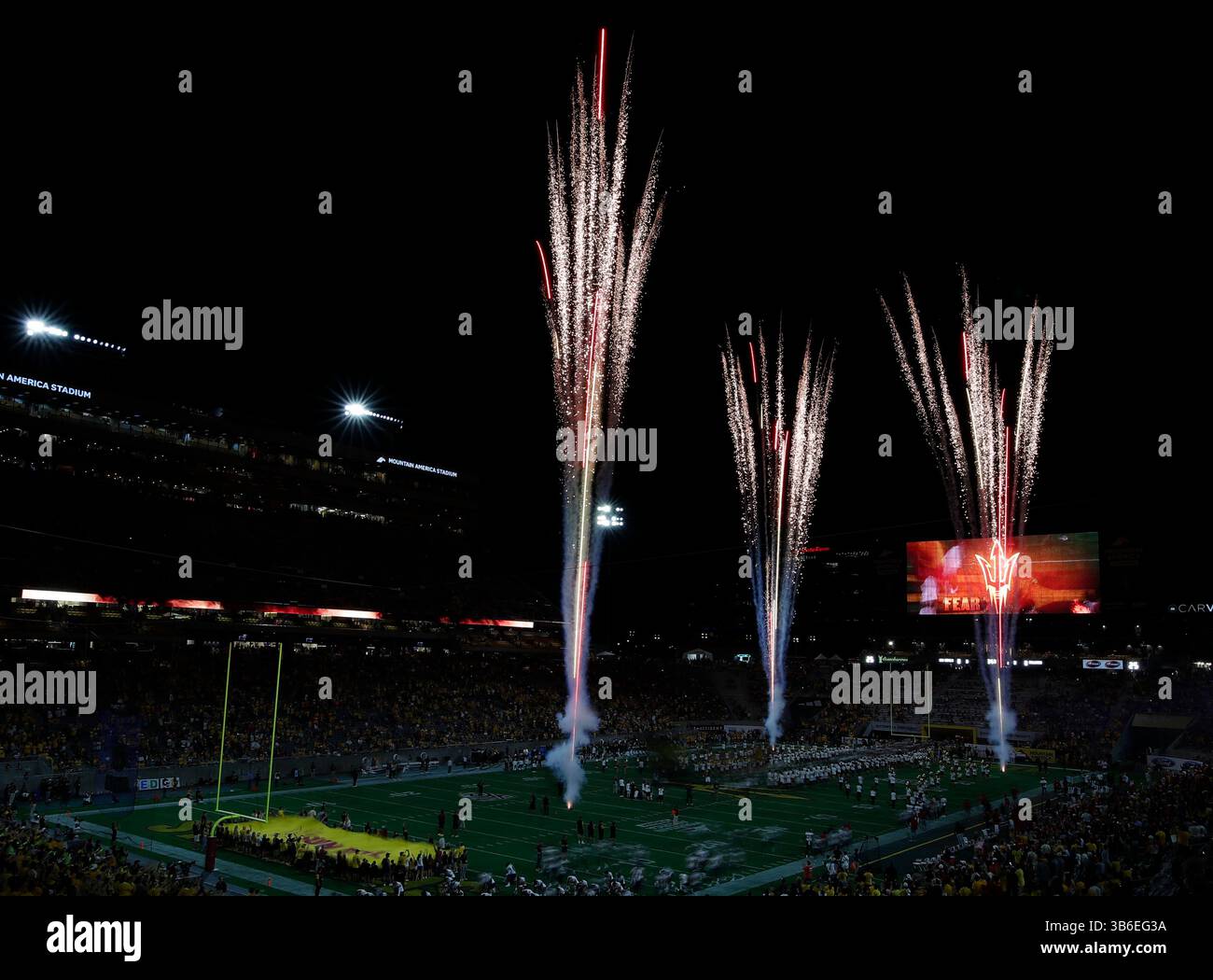 16 septembre 2023 : lors d'un match de football NCAA entre l'Université d'État de Fresno et l'Université d'État de l'Arizona au Mountain America Stadium de Tempe, Arizona. ..Michael Cazares/CSM. (Image crédit : Banque D'Images