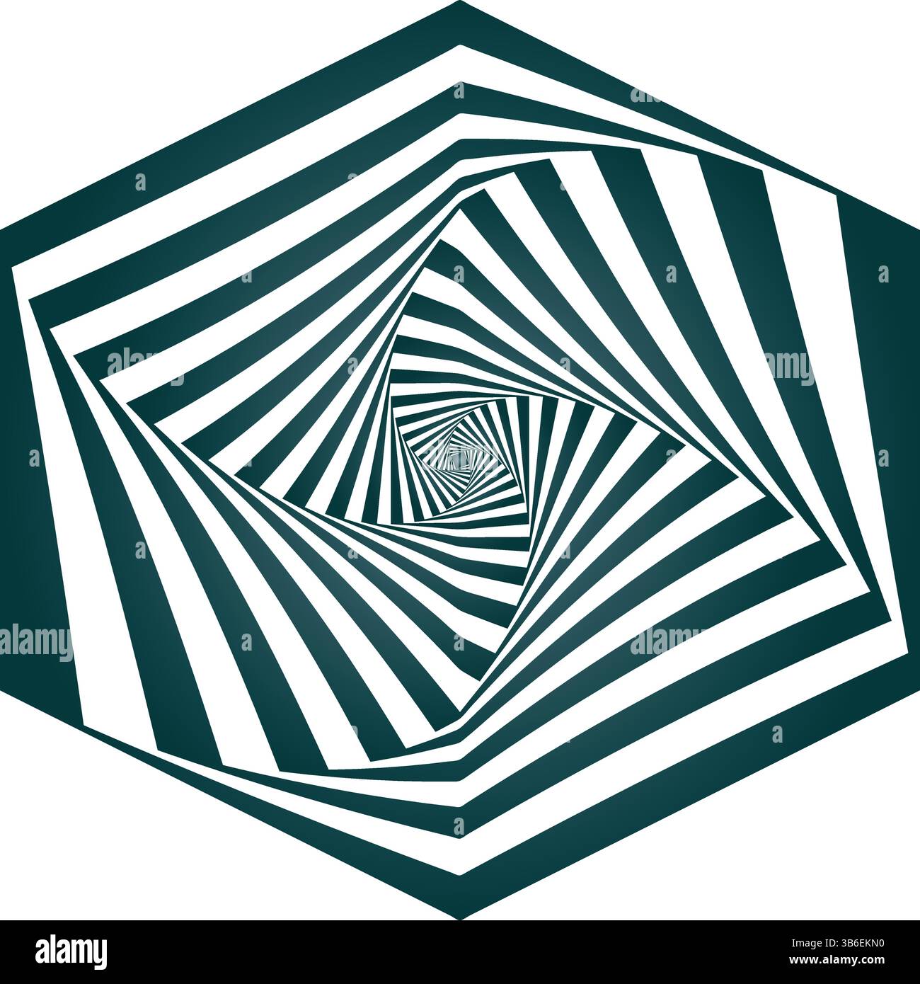 Illusion optique hexagonale avec des bandes torsadées Illustration de Vecteur