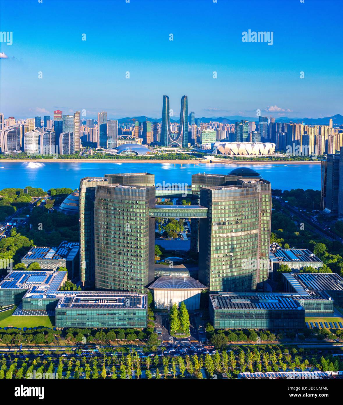 Paysage urbain de Hangzhou, province du Zhejiang, Chine Banque D'Images