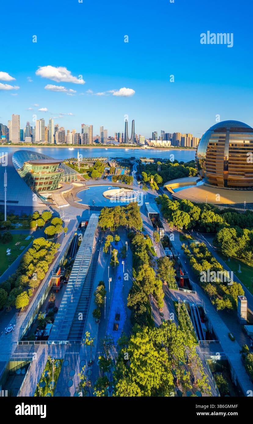 Paysage urbain de Hangzhou, province du Zhejiang, Chine Banque D'Images