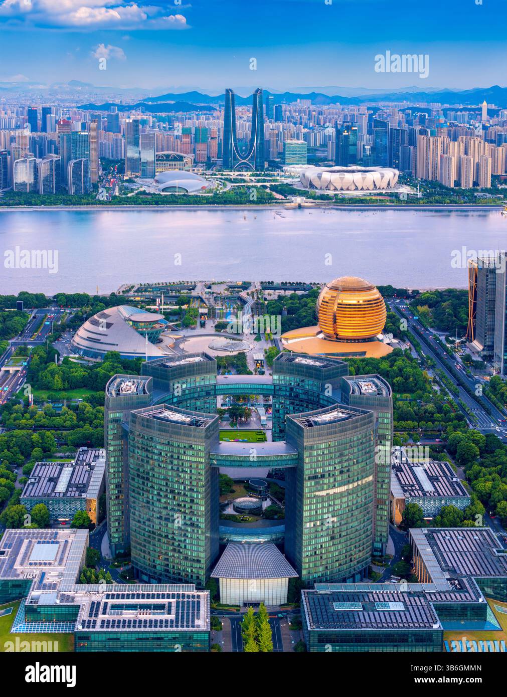 Paysage urbain de Hangzhou, province du Zhejiang, Chine Banque D'Images