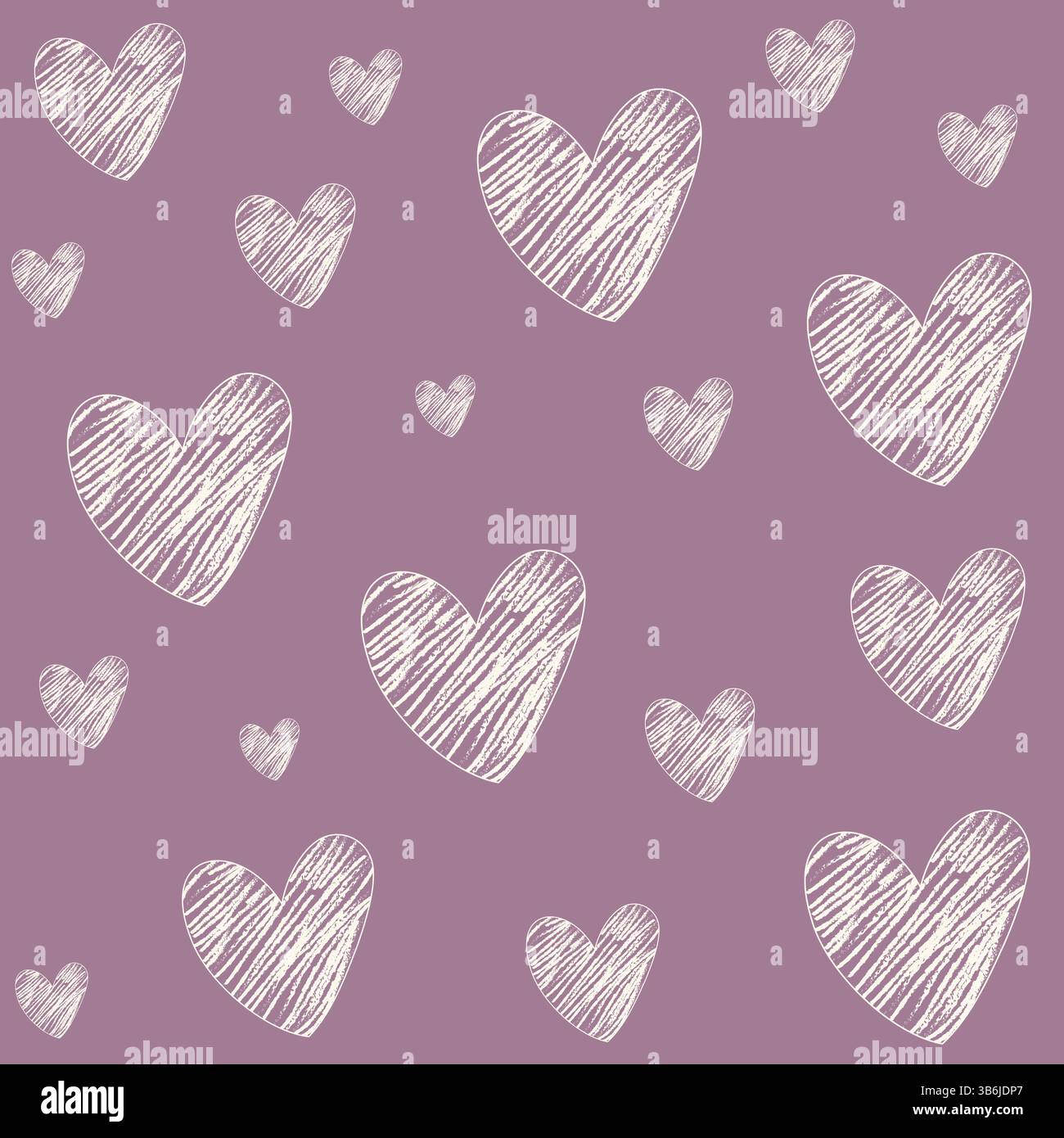 illustration vectorielle plate de coeurs de craie blanche. Illustration de Vecteur