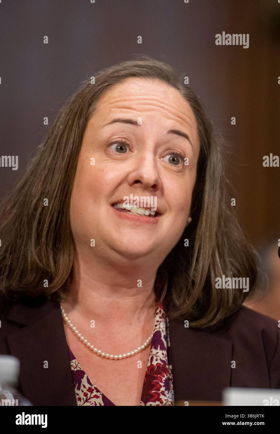 20 mars 2024, Washington, District de Columbia, États-Unis : Krissa M. Lanham comparaît devant un comité sénatorial sur l'audience judiciaire pour sa nomination en attente à titre de juge de district des États-Unis pour le District de l'Arizona, dans le bâtiment des bureaux du Sénat Dirksen à Washington, DC, mercredi 20 mars 2024 (crédit image : © Rod Lamkey/CNP via ZUMA Press Wire) Banque D'Images