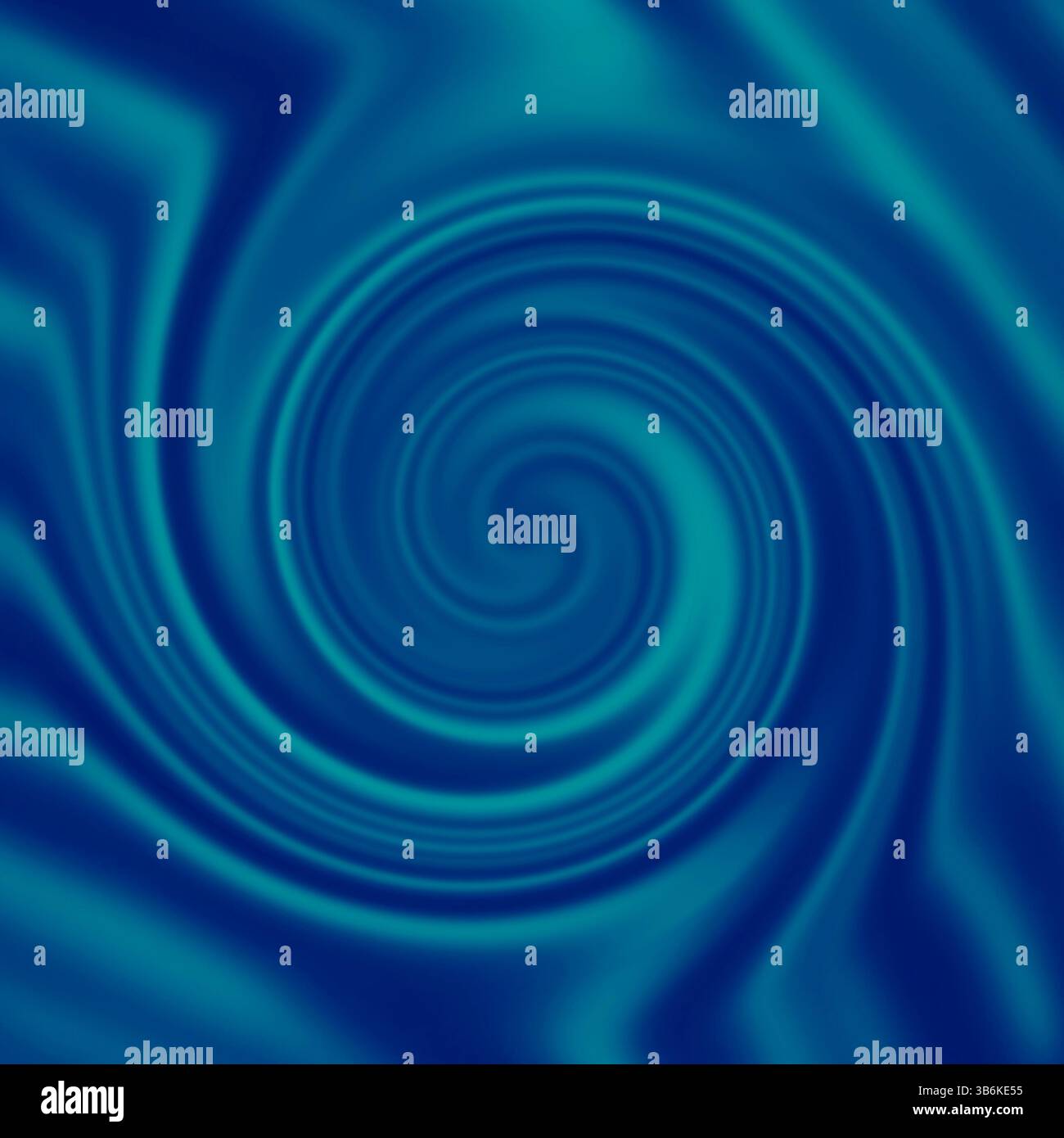 toile de fond carrée abstraite : illustration d'un bleu profond lisse et d'un tourbillon de couleur aqua Banque D'Images