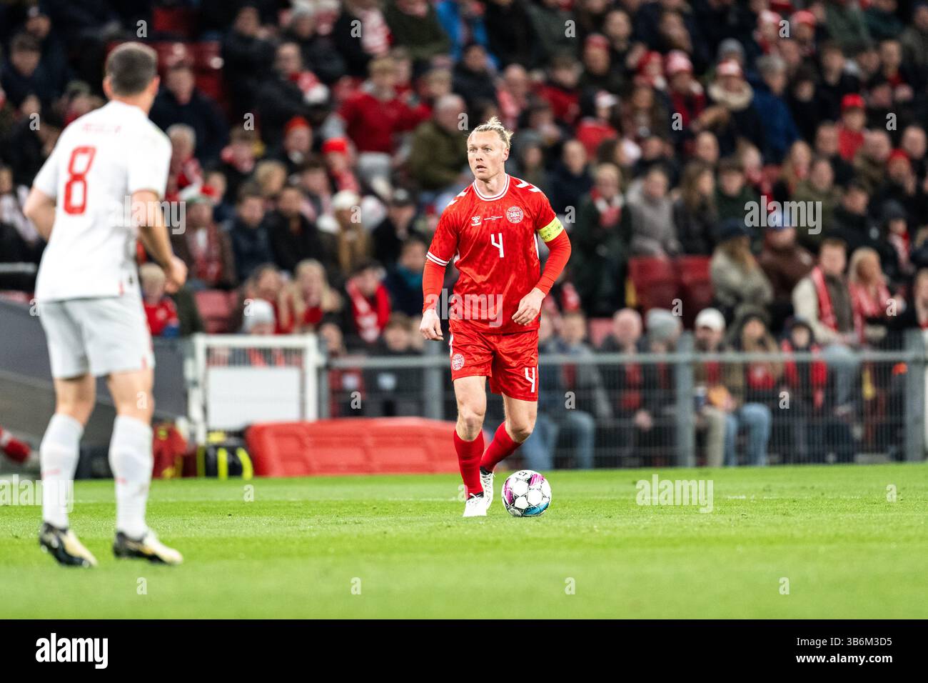23 mars 2024, Copenhague, null, Danemark : Copenhague, Danemark. 23 mars 2024. Simon Kjaer (4 ans) du Danemark vu lors du match amical de football entre le Danemark et la Suisse à Parken à Copenhague. (Crédit image : © Gonzales photo/Gonzales photo via ZUMA Press) Banque D'Images