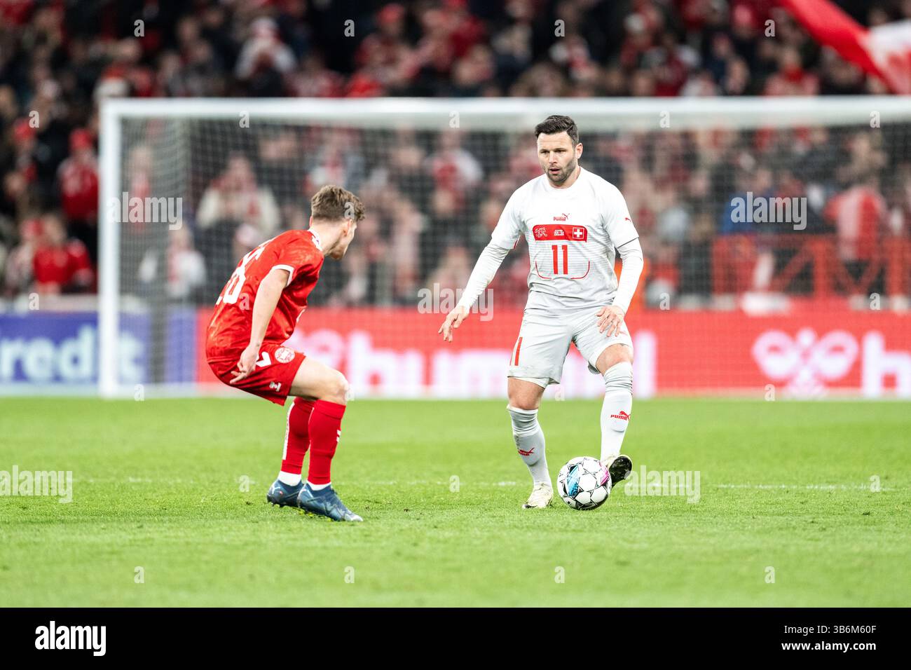 23 mars 2024, Copenhague, null, Danemark : Copenhague, Danemark. 23 mars 2024. Renato Steffen (11 ans) de Suisse vu lors du match amical de football entre le Danemark et la Suisse à Parken à Copenhague. (Crédit image : © Gonzales photo/Gonzales photo via ZUMA Press) Banque D'Images