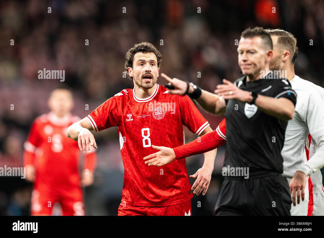 23 mars 2024, Copenhague, null, Danemark : Copenhague, Danemark. 23 mars 2024. Thomas Delaney (8 ans) du Danemark vu lors du match amical de football entre le Danemark et la Suisse à Parken à Copenhague. (Crédit image : © Gonzales photo/Gonzales photo via ZUMA Press) Banque D'Images