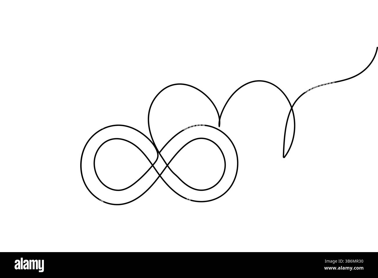Symbole infini dessin continu d'une ligne et style minimaliste isolent l'icône vectorielle de contour Illustration de Vecteur
