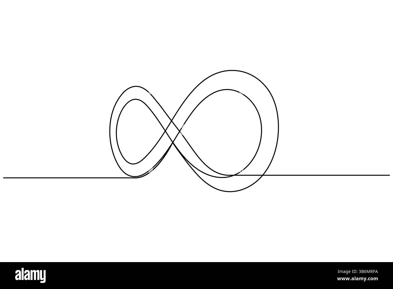 Symbole infini dessin continu d'une ligne et style minimaliste isolent l'icône vectorielle de contour Illustration de Vecteur