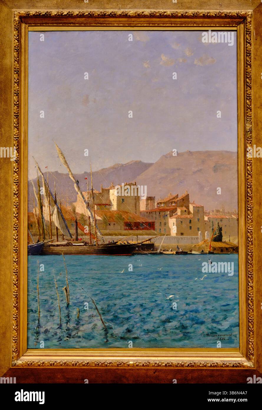 France, Var, Toulon, Musée d'Art de Toulon (MAT), le Port marchand de Toulon par Frédéric Montenard, 1882 Banque D'Images