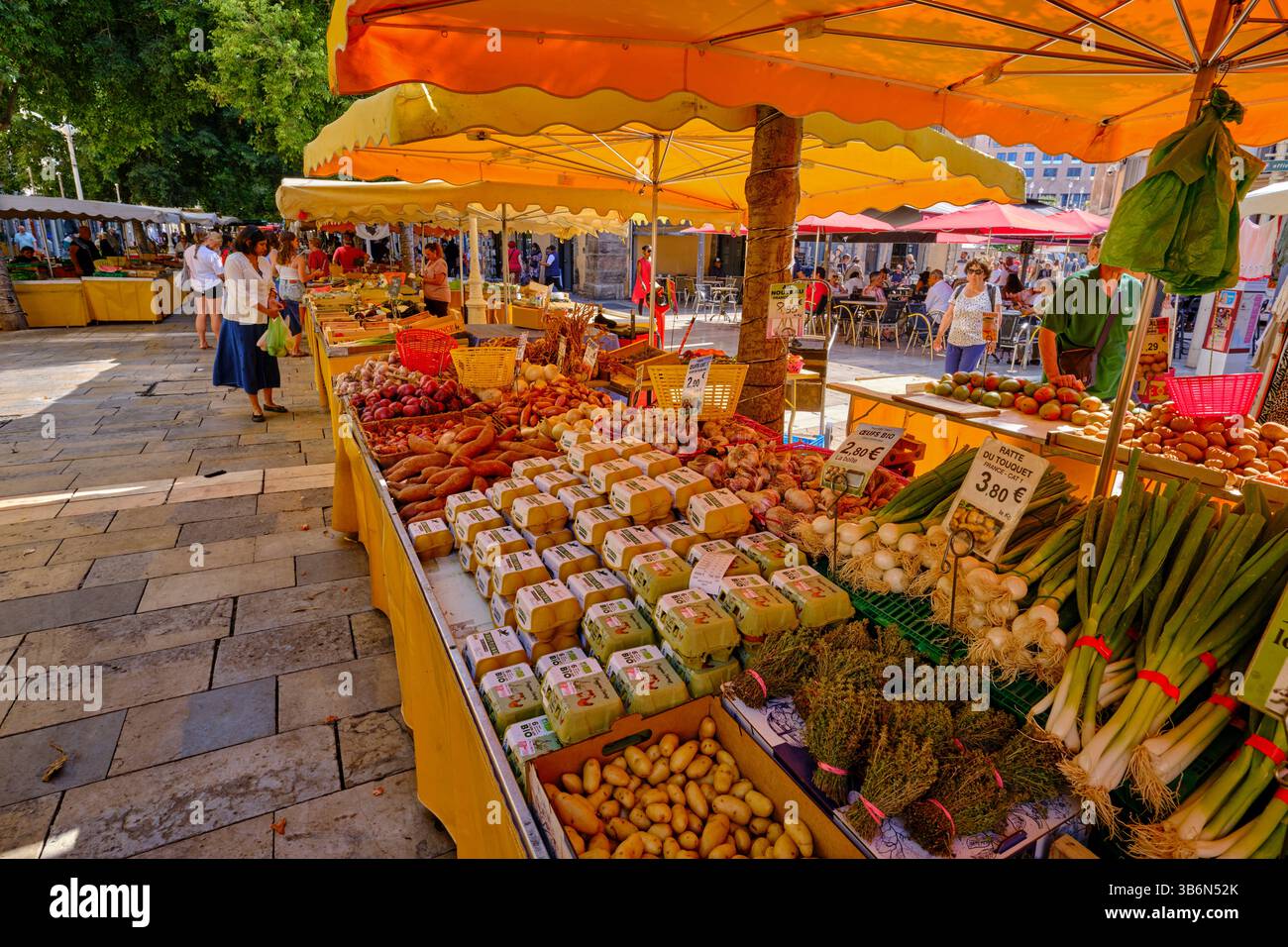 France, Var, Toulon, le marché du cours Lafayette Banque D'Images