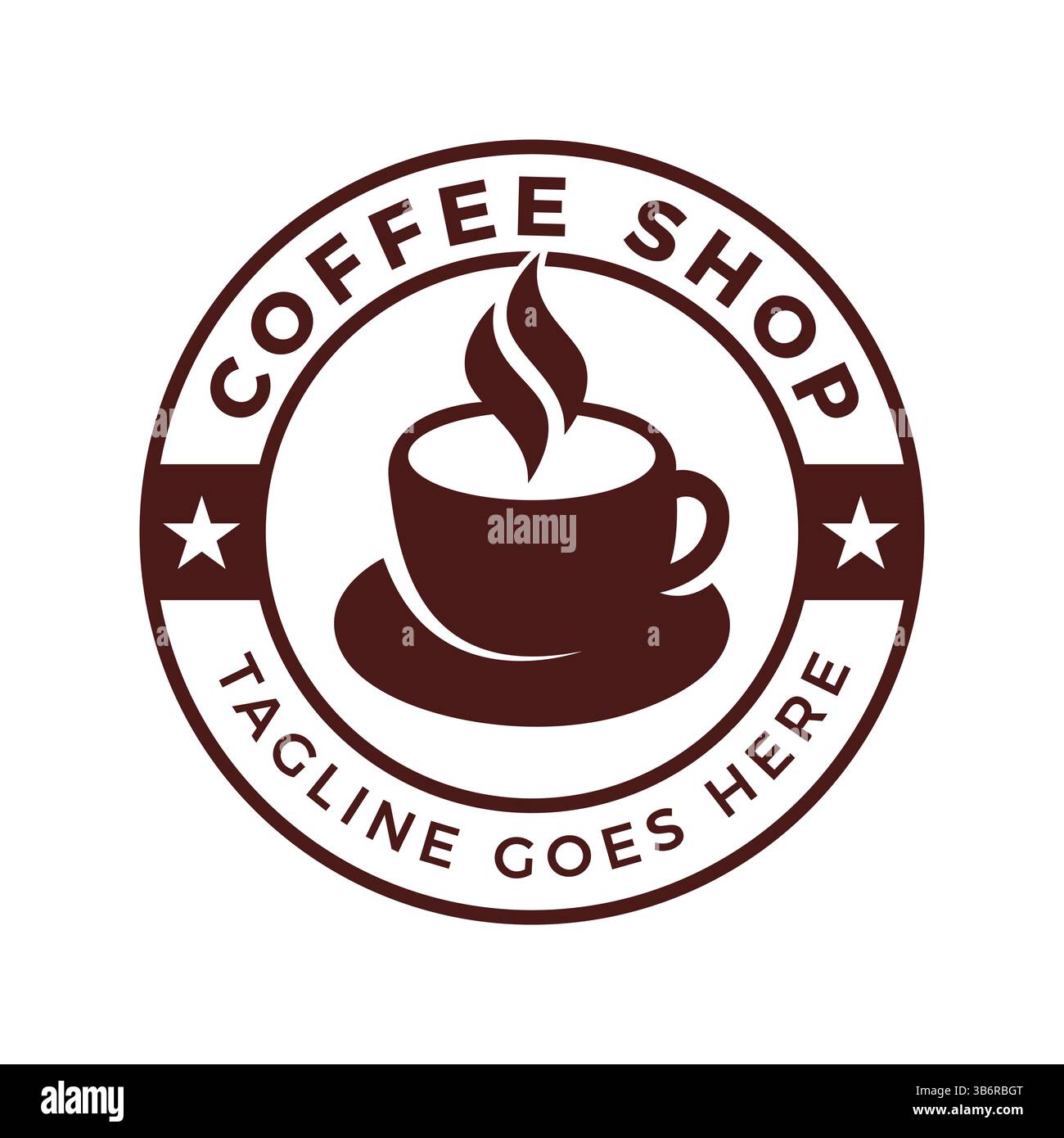 Modern Coffee Shop logo Design – emblème de tasse de style vintage pour les cafés et les marques de café. Vecteur Illustration de Vecteur