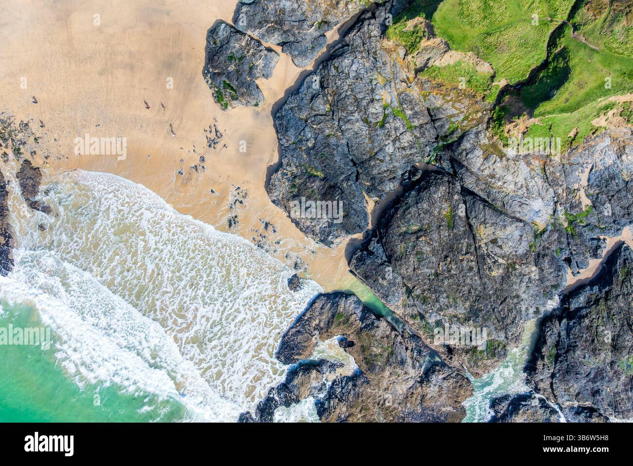 Godrevy Beach, Cornouailles, Angleterre, Royaume-Uni, Europe Banque D'Images