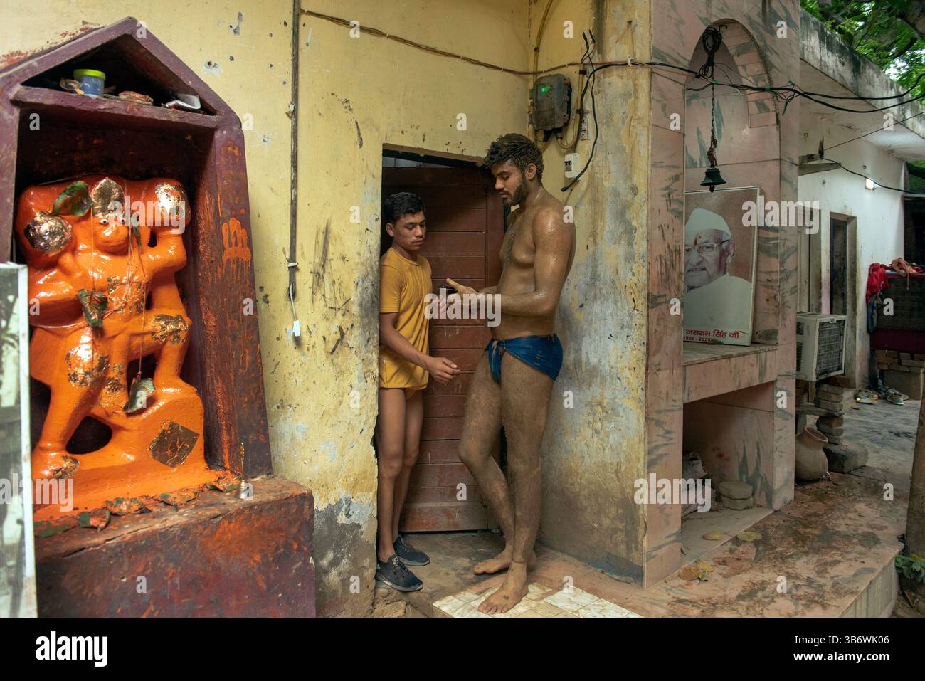 Guru Jasram Akhada, gymnase d'entraînement de lutte Kushti, Delhi Banque D'Images