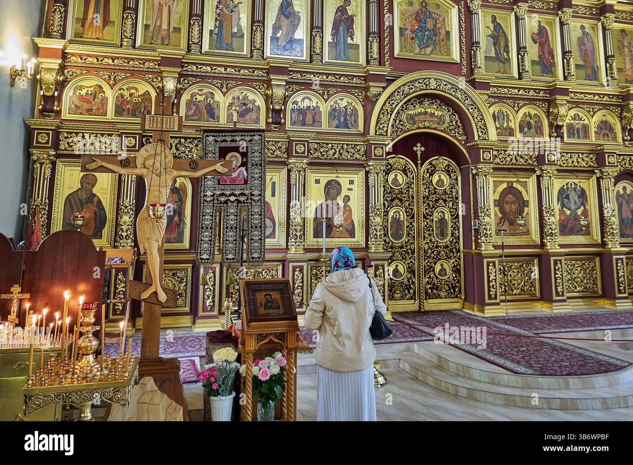 Ryazan, Russie - 3 mai 2025 : intérieur d'une église orthodoxe russe Banque D'Images