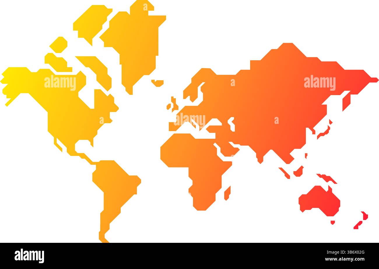 Illustration simplifiée de la carte du monde à gradient vectoriel. Carte du monde dans un style minimaliste moderne Illustration de Vecteur
