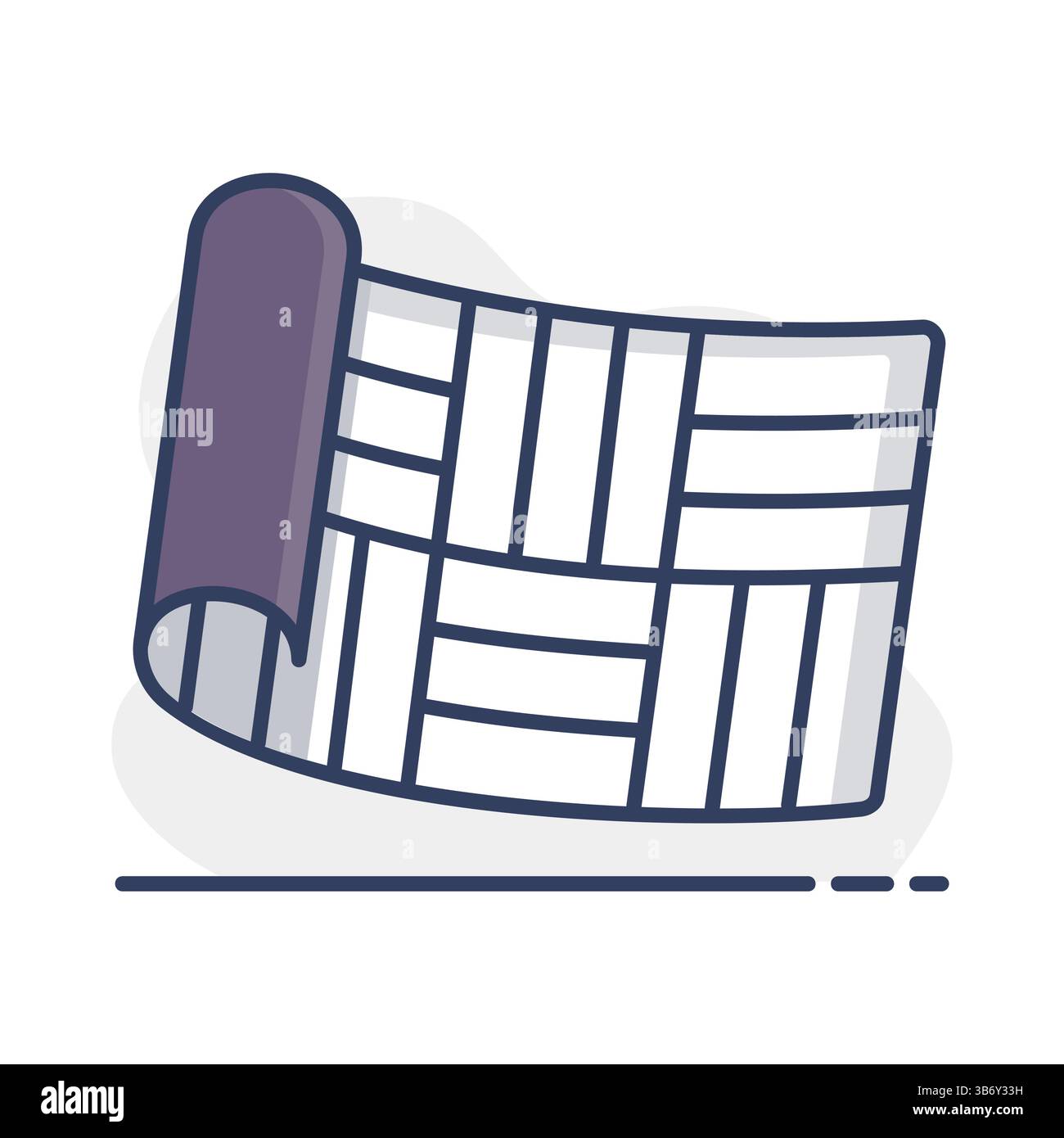 Icône de vecteur de roulis de linoléum.Construction, réparation et construction.Symbole graphique pour la conception de votre site Web, votre logo, votre application, votre interface utilisateur Illustration de Vecteur