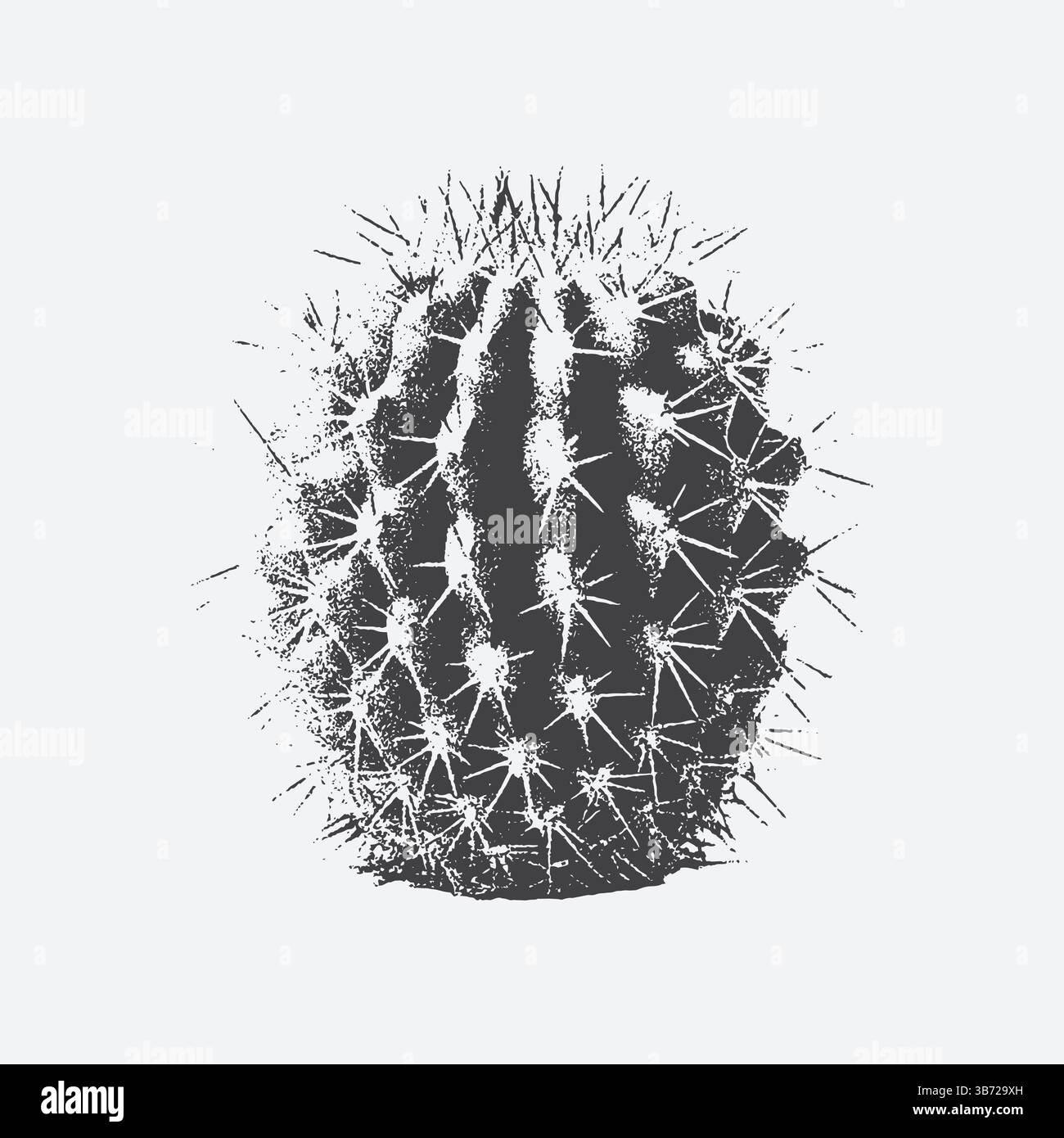 Effet pointillé demi-teinte sur un cactus pour un design de collage punk grunge Y2K Illustration de Vecteur