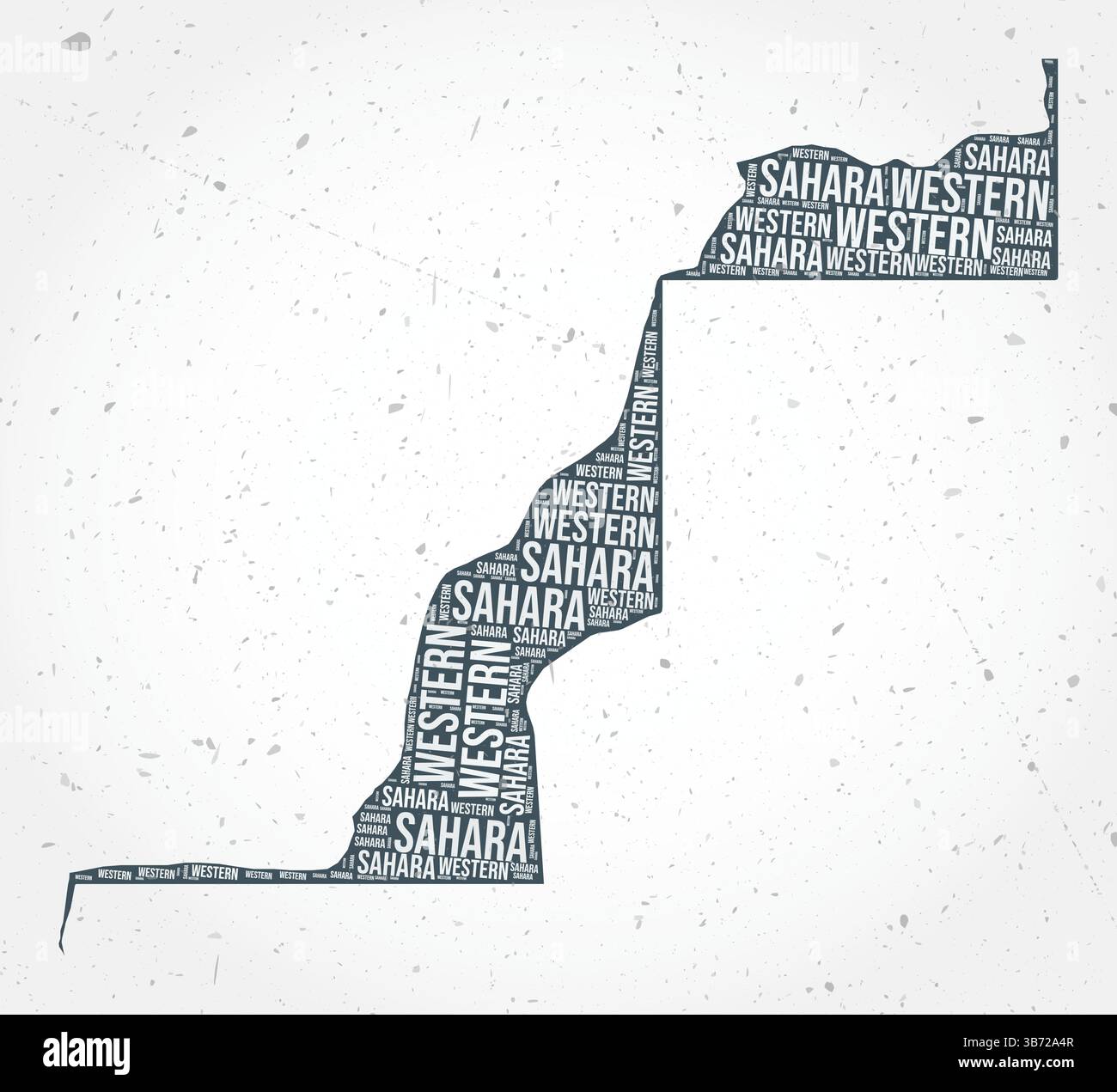 Nuages de mots des régions du Sahara Occidental. Forme de pays sur fond texturé. Design Sahara Occidental dans un style typographique. Illustration vectorielle artistique. Illustration de Vecteur