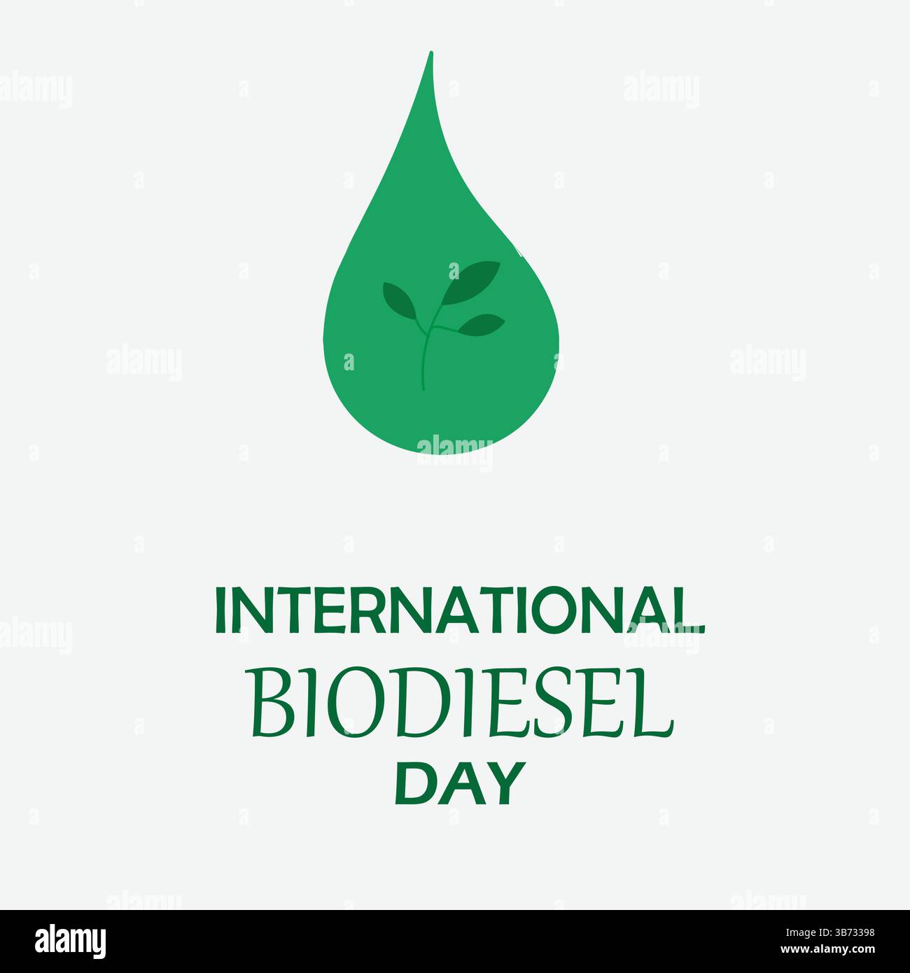 Journée internationale du biodiesel – célébrez avec des huiles et des plantes ! Parfait pour les cartes, bannières, affiches et médias sociaux. Fond vert EPS modifiable. Illustration de Vecteur
