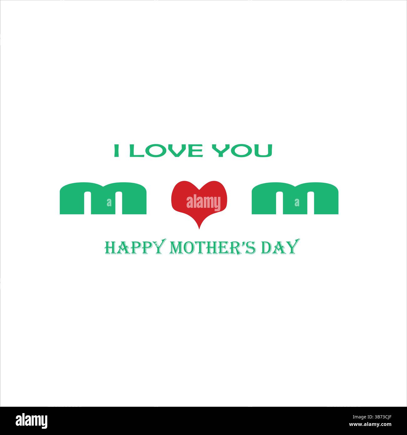 Je t'aime Maman. Carte de voeux pour la fête des mères. Illustration graphique vectorielle ou concept de logo. Symboles d'amour sur fond blanc. Fichier EPS modifiable. Illustration de Vecteur