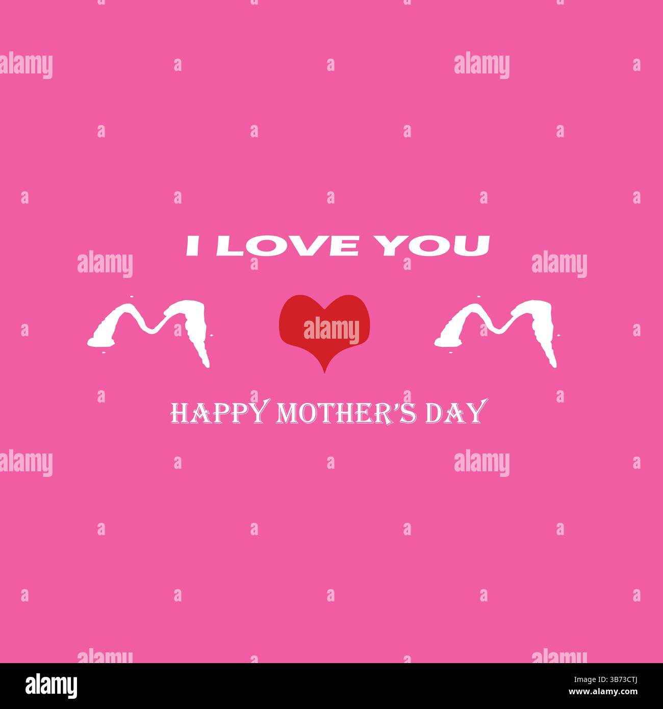 Je t'aime Maman. Carte de voeux pour la fête des mères. Illustration graphique vectorielle ou concept de logo. Symboles d'amour sur fond blanc. Fichier EPS modifiable. Illustration de Vecteur