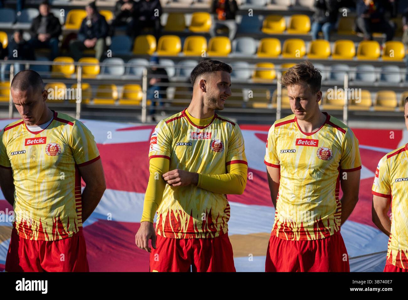 L'équipe de Znicz Pruszków vue lors du match Betclic 1 Liga entre Znicz Pruszków et Odra Opole Banque D'Images