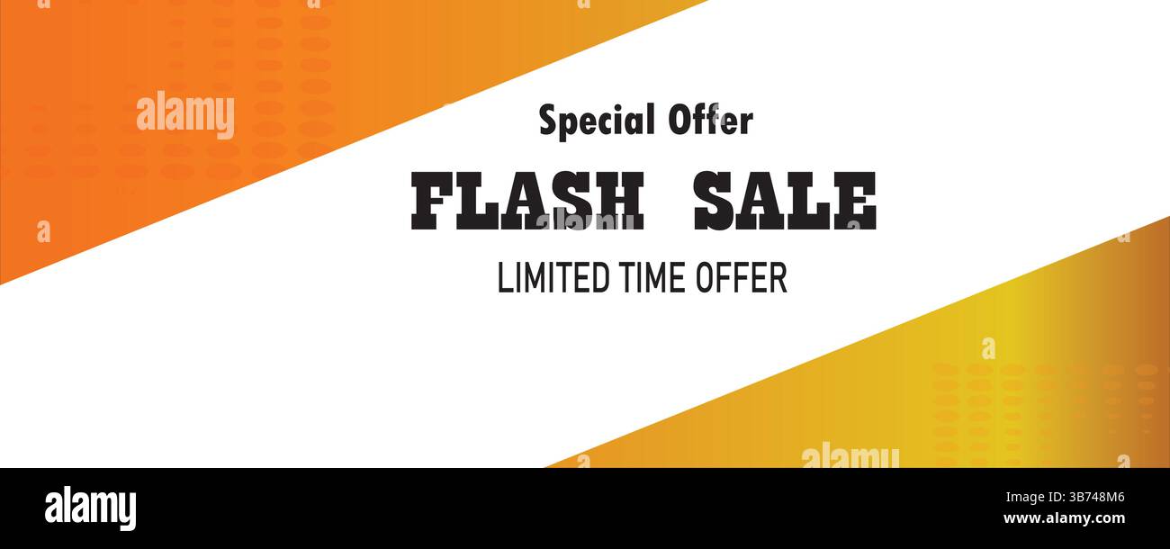 Offre spéciale. Flash vente Mega offre dans le thème de couleur noir isolé sur fond orange. Offre limitée dans le temps. Meilleur design de bannière. Illustration de Vecteur