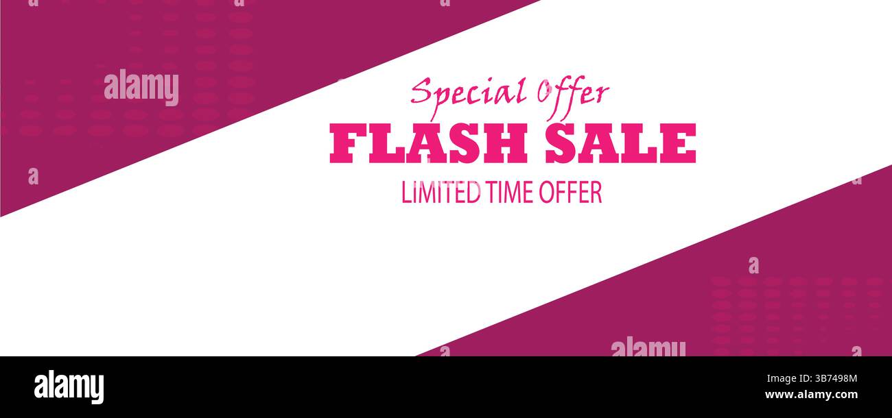 Alerte vente flash ! Offre Mega sur le thème rose – durée limitée ! Design de bannière d'entreprise et de médias sociaux époustouflant. Téléchargez EPS maintenant ! Illustration de Vecteur