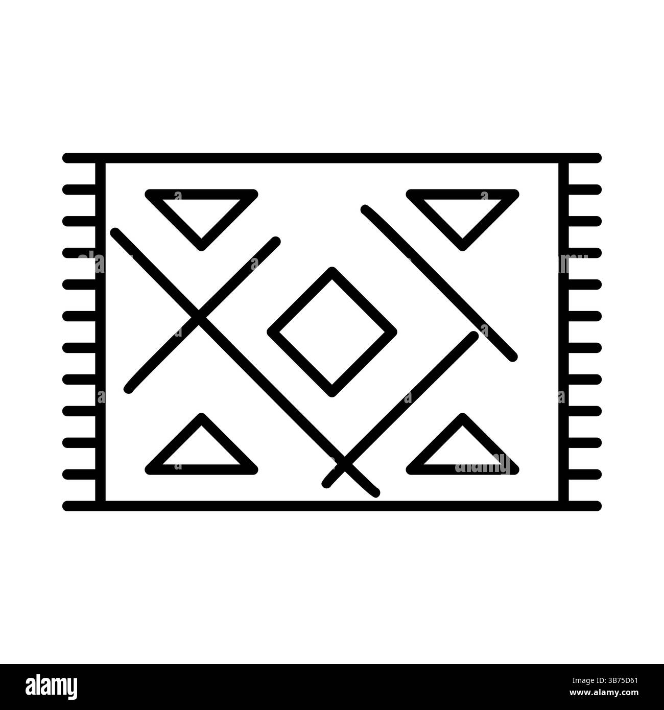 Icône de tapis ethnique. Illustration de ligne mince d'élément de décoration à la maison. Illustration de Vecteur