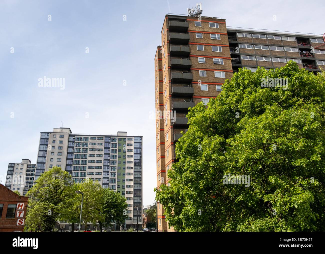 Regarder les appartements de taille haute à Manchester, Angleterre, Royaume-Uni. Banque D'Images