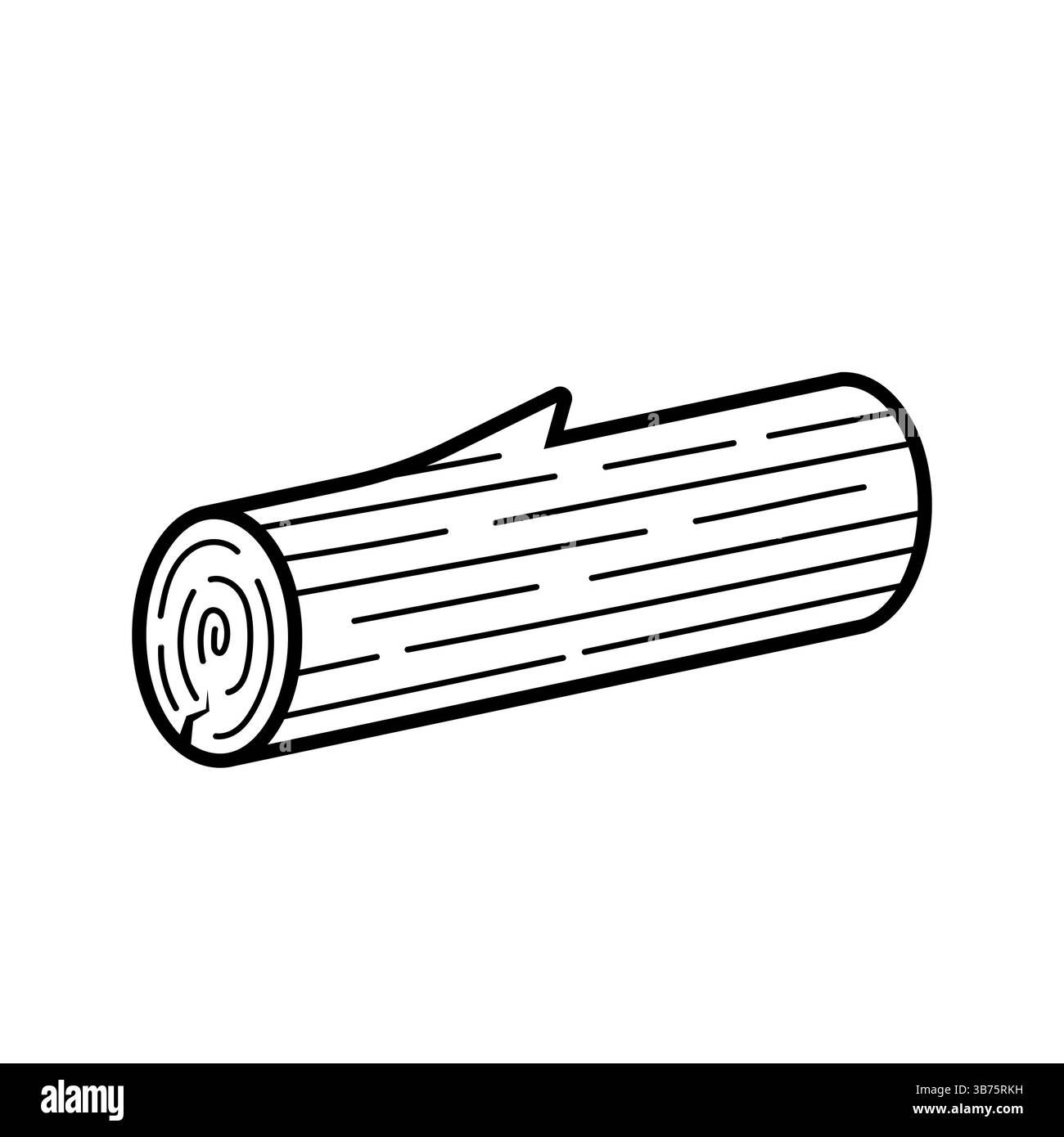 Icône de bûche de bois. Illustration vectorielle dessinée à la main dans le style d'esquisse doodle isolé sur fond blanc. Illustration de Vecteur