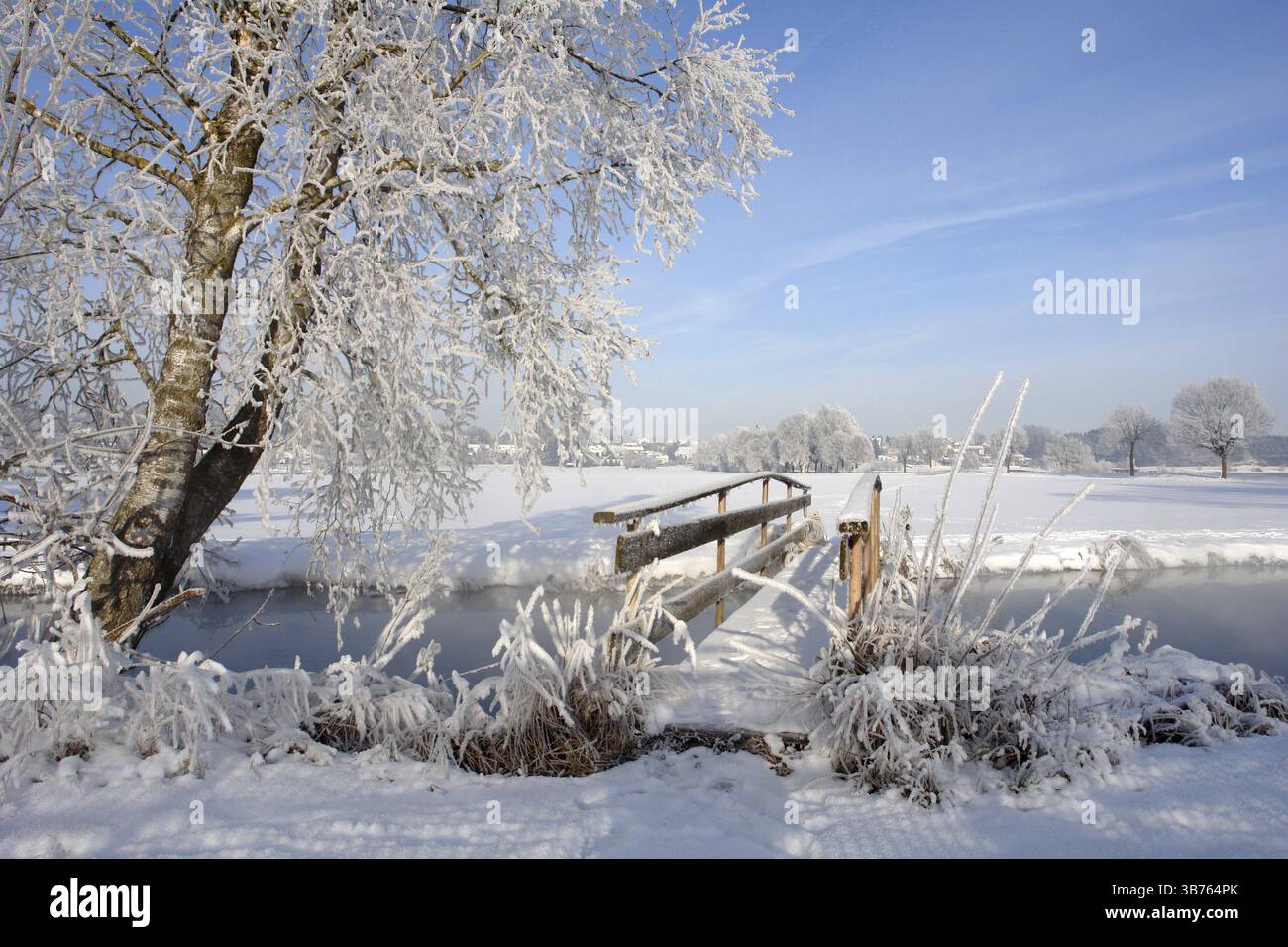 Petite passerelle en hiver Banque D'Images