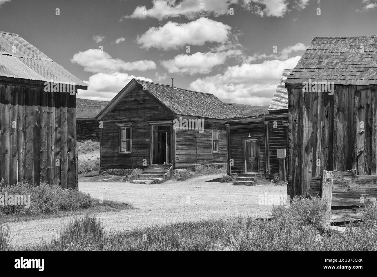 Anciens bâtiments de Bodie, une ville fantôme d'origine de la fin des années 1800 Banque D'Images