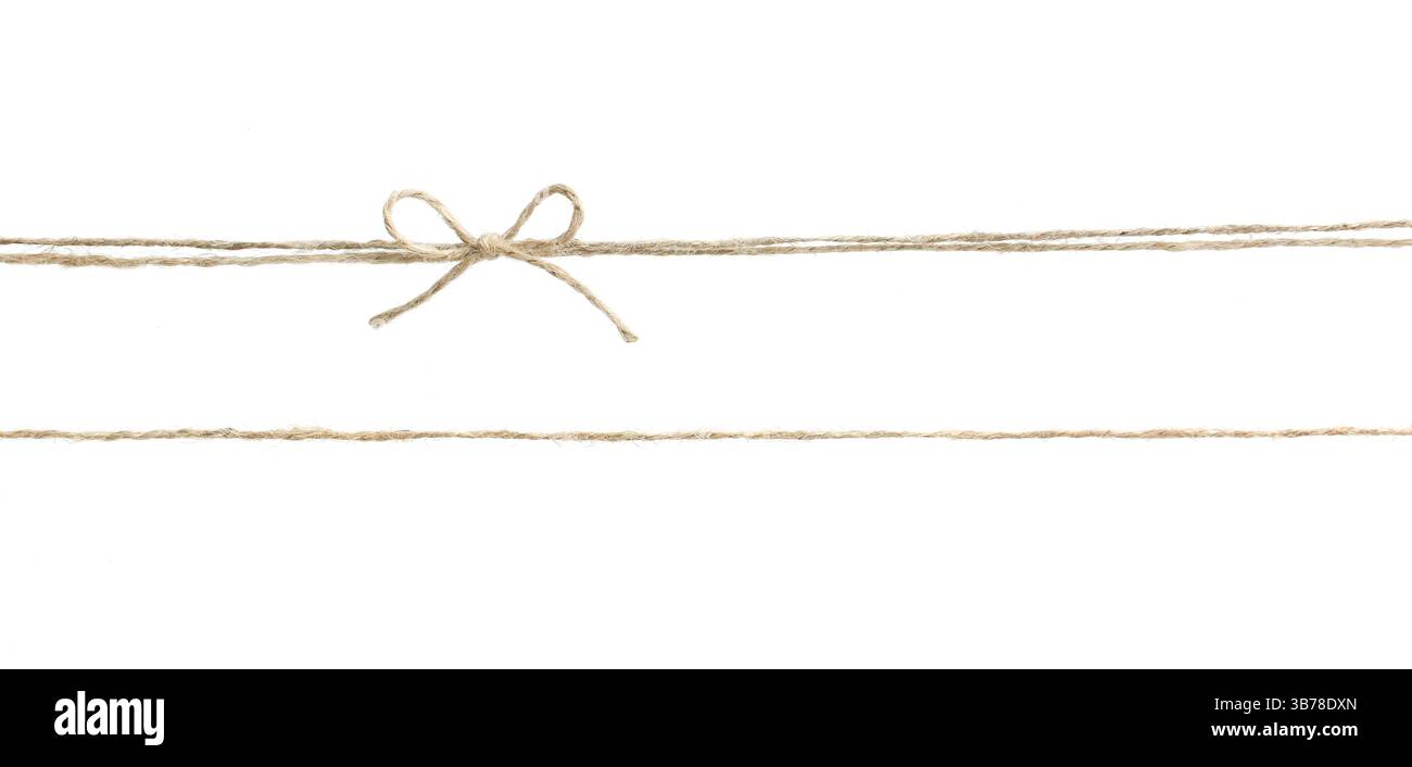 Corde à ficelle avec arc isolé.décoration de l'emballage. Banque D'Images