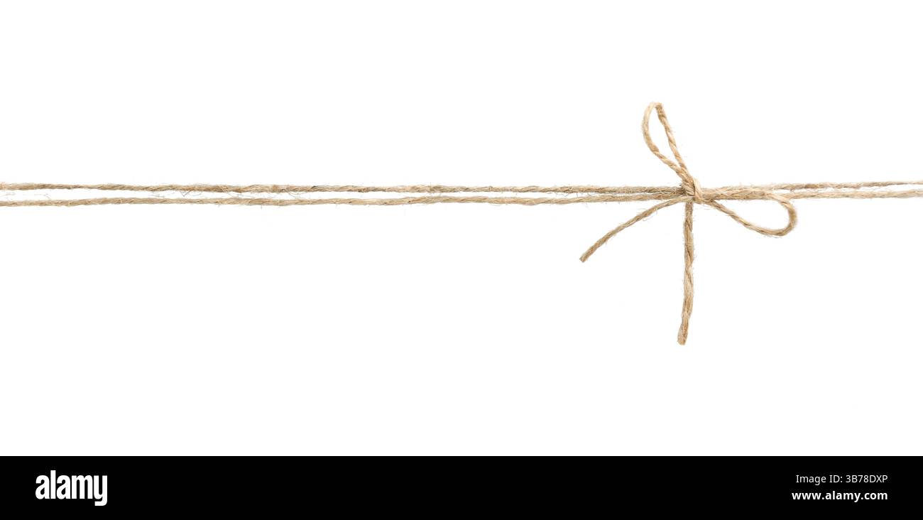 Corde à ficelle avec arc isolé.décoration de l'emballage. Banque D'Images