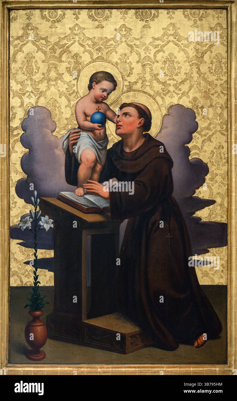 Saint Antoine de Padoue avec l'enfant Jésus. Cathédrale Sainte-Élisabeth (Dóm svätej Alžbety) à Košice, Slovaquie. Banque D'Images