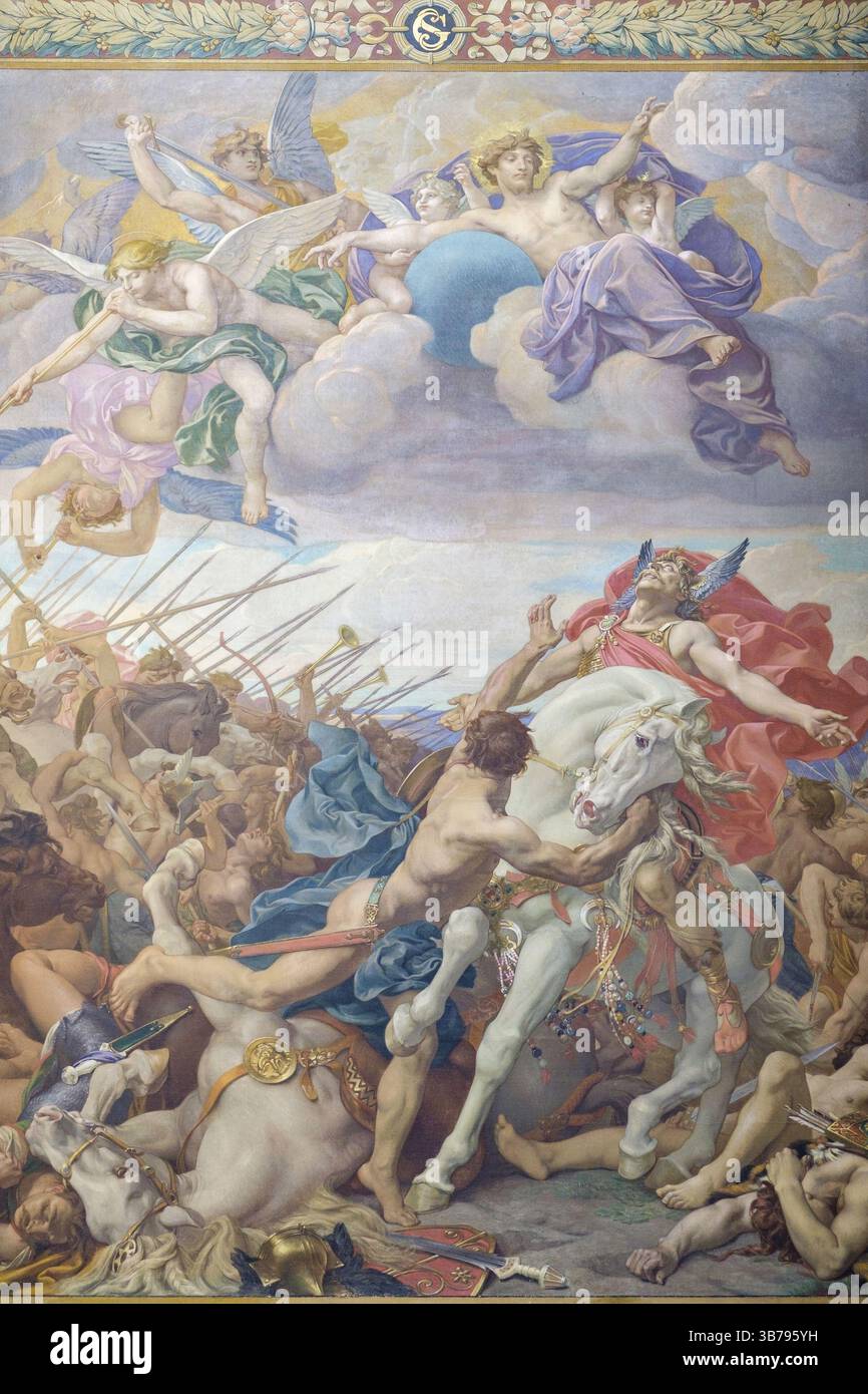 Bataille de Tolbiac, Joseph Blanc. Panthéon, le Panthéon, monument néoclassique, 5ème arrondissement, Paris, France, Europe occidentale, Europe Banque D'Images