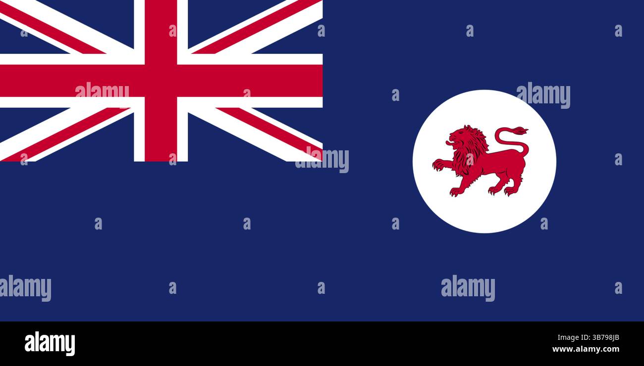Drapeau de l'état australien de Tasmanie. Drapeau de l'État. Illustration des drapeaux australiens. Symbole de Tasmanie. Symbole officiel du Queensland Banque D'Images