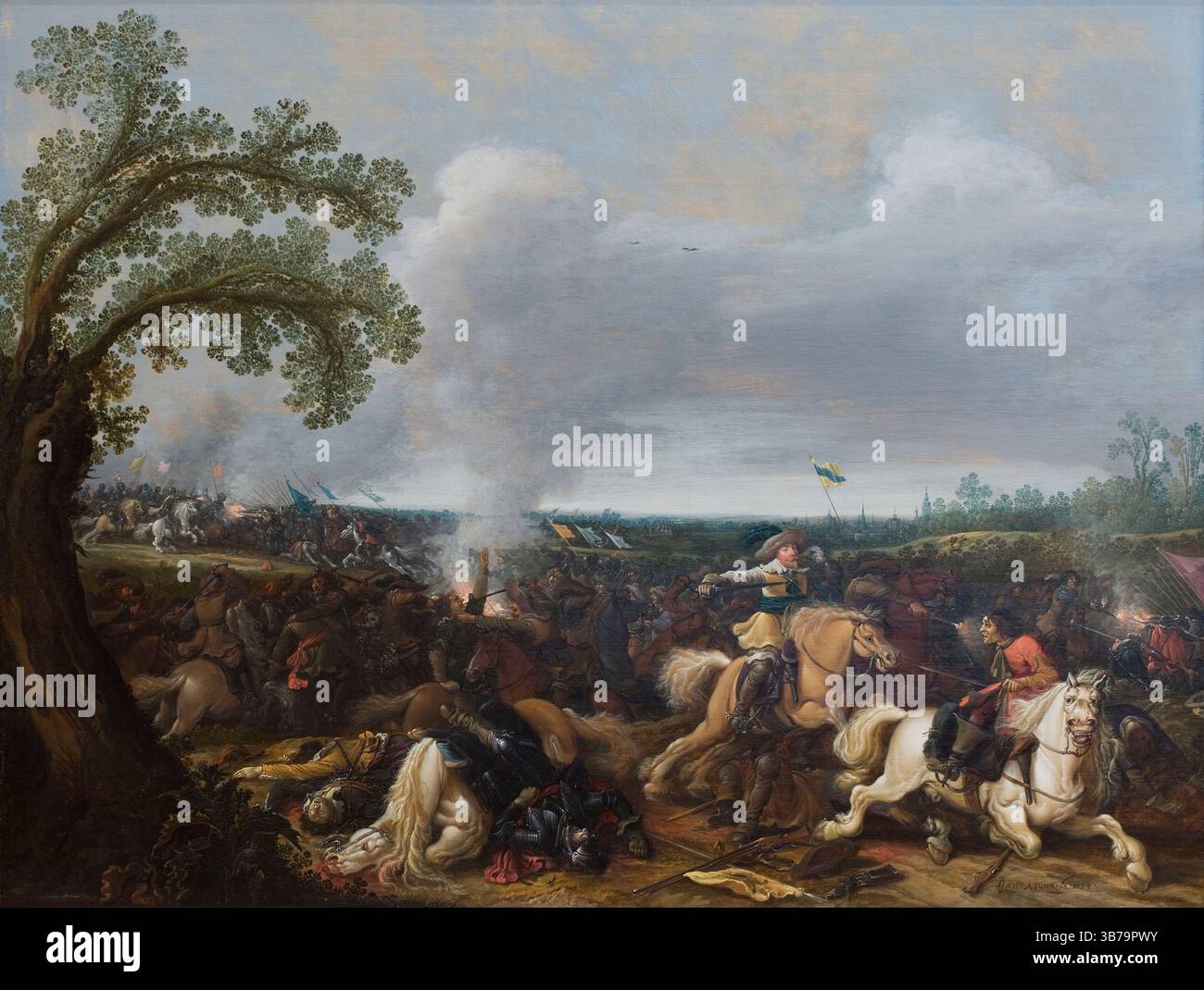 Le roi Gustave II Adolphe de Suède (1594-1632) à la bataille de Lützen le 16 novembre 1632. Musée : Statens Museum for Kunst, Copenhague. Auteur : JAN ASSELIJN. Banque D'Images