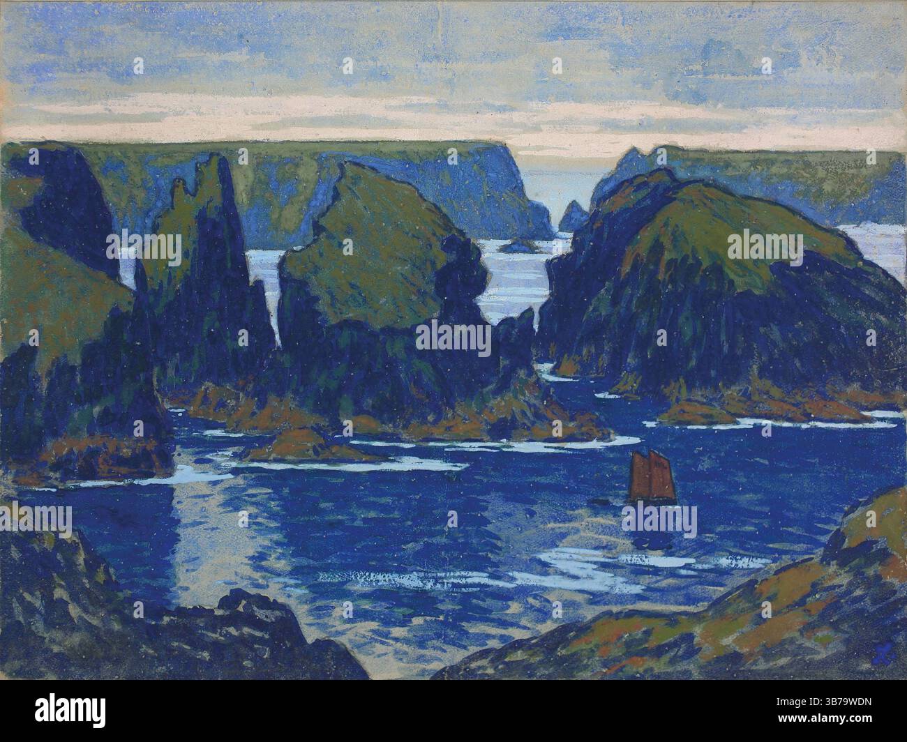 Belle-Île, Goulphar. Musée : Musée de Pont-Aven. Auteur : Jean Francis Auburtin. Banque D'Images