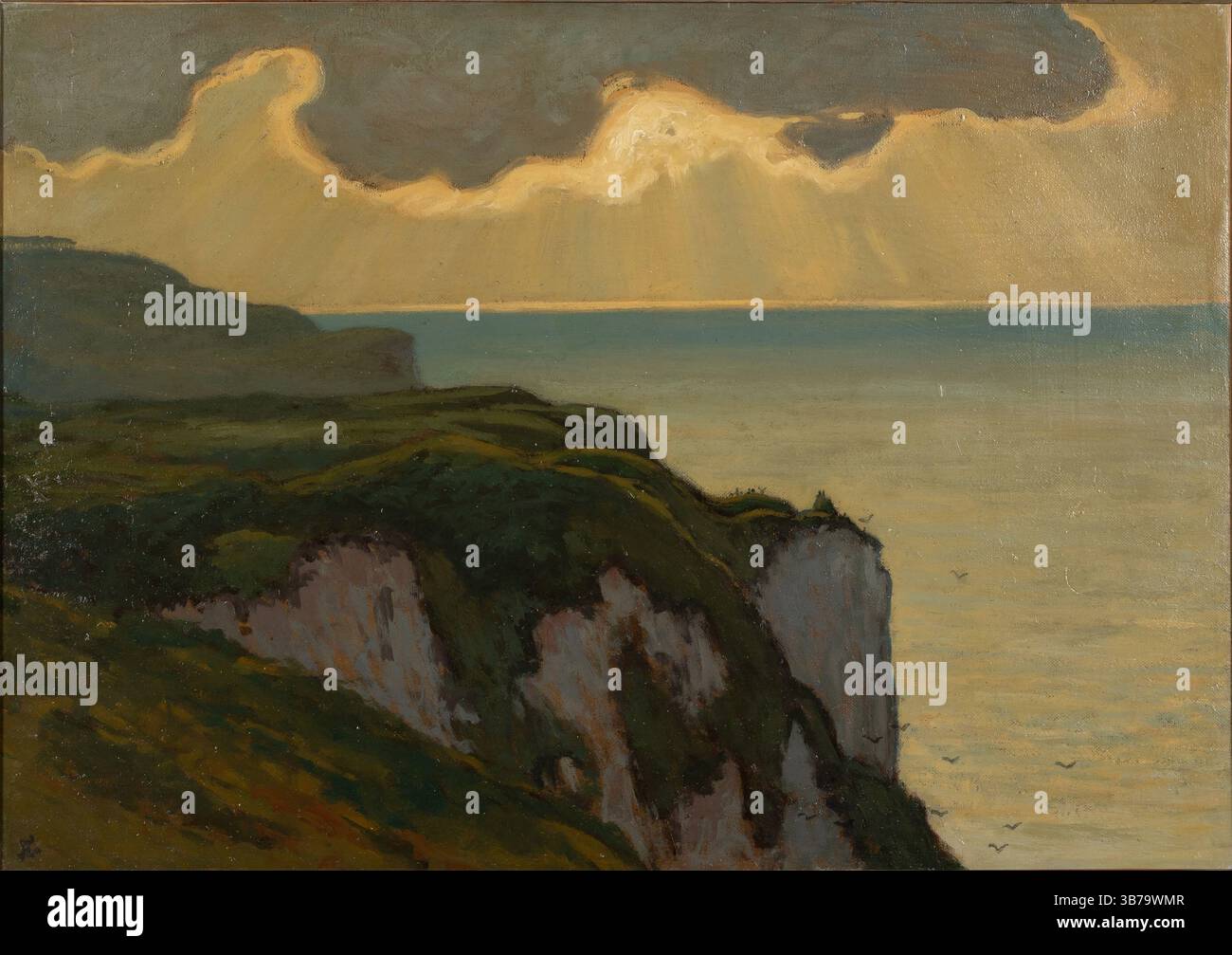 Varengeville. Rayons jaunes sur les falaises de Mordal. Musée : Musée des impressionnismes, Giverny. Auteur : Jean Francis Auburtin. Banque D'Images